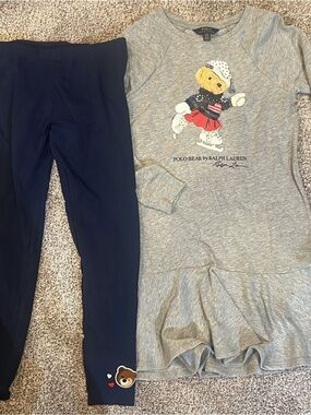 Polo by Ralph Lauren Grey Dress with Navy Leggings